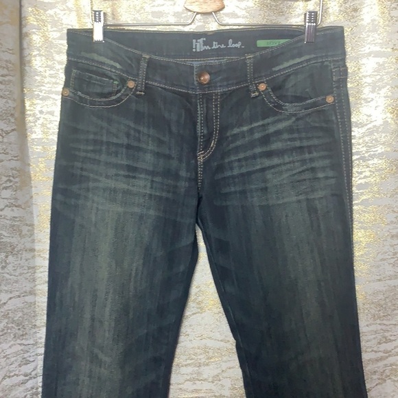 IN The Loop Dark Wash Flared/Wild Leg Blue Jeans Size 31 - Picture 4 of 15